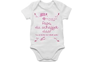 Shirtracer - Baby Body Junge Mädchen - Baby Strampler Mädchen & Junge - Papa du schaffst das Fußball Mädchen