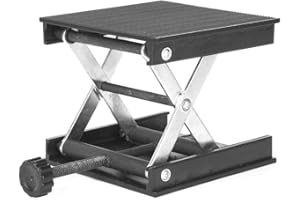 WALFRONT Plate-forme de levage de 90 x 90 mm Plaque en plastique et support métallique Support de plate-forme de levage pour laboratoire et outil de laboratoire, noir