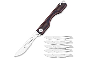 BEEK Mini Coltello Pieghevole, Manico Bisturi G10, Coltello Portachiavi, 10 Lame Intercambiabili Figura 24, Mini Coltello Tascabile Edc Per Esterno, Campeggio