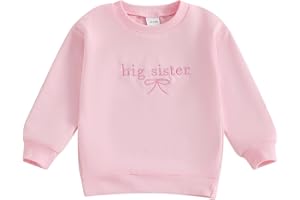 XIXIMAON Baby Girl Fall Clothes Big Sister Little Sister Matching Outfit Newborn Letter Bow Embroidery Long Sleeve Romper Kids Sweatshirt Winter Tops