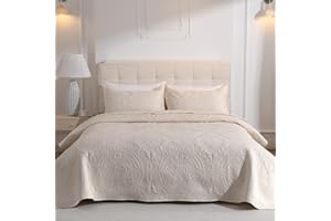 DUJUIKE Colcha Estampada, Colcha Acolchada Ligera para Dormitorio, Diseño De Estampado De Girasol, Colcha Multiusos como Manta De Sofá Y Sábana para Todas Las Estaciones (Crema, 200x220cm)