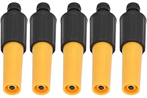 HILITAND Boquilla de Manguera de Alta Presión, 5 Uds., ABS, Amarillo, Negro, Conector Rápido de 1/2 Pulgadas, Herramienta de Riego de Flujo de Agua Ajustable para Jardín con Revestimiento de Agarre Suave