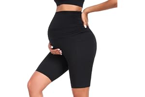 Jynnxa Mammakort över magen med fickor aktiv träning cykelshorts sommar graviditet leggings shorts för kvinnor stretchiga moderskapskläder