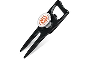 AOFAR Golf Divot Tool con Marcado magnético, Cepillo de Limpieza de Palo de Golf Integrado y Marcador de línea de Bola, aleación de Zinc, Accesorios de Golf multifuncionales
