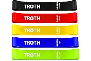 TROTH Resistance Bands Set - Resistance Band Women, Booty Exercise Band, Resistance Bands Set Men, Home Gym Strength Training Equipment, Fitness Accessories for Pilates, Squat, Yoga & Pull Up Workout
