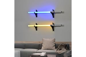 BYTOTU Lightsaber Holder Wall Mount-Lightsaber Stand Wall Display-（Black-2 set）Lightsaber Wall Mount Horizontal-Lightsaber Placement Display-Pixel Saber mount for wall-Plexiglass - (Swords Not Included)