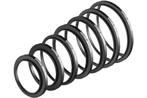 Neewer 7pcs 49-77mm Filter Step Up Rings Set (Neutral Density, Aluminium, Black)