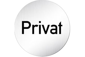 Türschilder24 XXL Türschild • Ø 100 mm • Schild Privat • aus Aluminium Vollmaterial • geschliffene Edelstahloptik • 100% Made in Germany