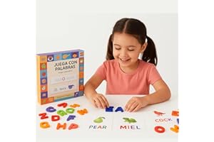 LA PUERTA MÁGICA Juguetes Montessori Bilingüe - 50 Tarjetas Ingles-Español para Niños 3-8 Años | Juegos Educativos Montessori Aprender a Leer y Vocabulario Stem | Regalo Infantil Niños Niñas