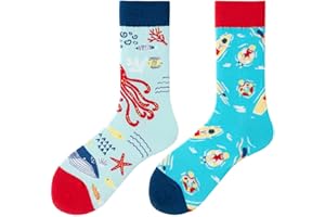 Nxnchc Zabawne Skarpety Dla Kobiet I Mężczyzn Uniseks Wiele Motywów Zwierzęta Jedzenie Owoce Sport Sztuka Z Bawełny Prezent Asymetryczne Wzory Lewa I Prawa