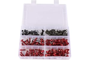 Alamor 177Pcs Kit Viti per Bulloni Moto per Viti per Honda/Yamaha/Kawasaki/Suzuki - Rosso