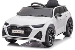 TECNOBIKE SHOP - VENDITA ACCESSORI GIOCATTOLI Tecnobike Shop Auto Macchina Elettrica per Bambini 12V Audi RS6 S-Line Porte Apribili Radiocomando Mp3 Usb (Bianco)