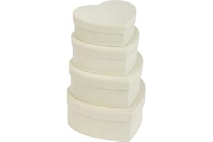 Oairse Lot de 4 boîtes cadeaux en velours blanc avec couvercles en forme de cœur pour la Saint-Valentin, la fête des mères, un anniversaire, Thanksgiving, fleurs, travaux manuels