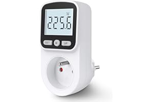MECHEER Wattmetre Prise Consommation Electrique, Prise Compteur d'Énergie Wattmètre Rétroéclairage LCD, Mesure Consommation Electrique Tension Actuel kWh, Compteur Électrique 3680W Protection Contre Surcharge