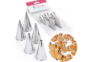 CukkiCakes Kit de 5 douille à pâtisserie pros pour dessiner et écrire sur biscuits, gâteaux et cupcakes (numéros 1, 2, 3, 4 et 5) - Compatible avec poche à douille patisserie - Made in Korea