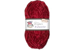 FRIDA'S WOLLHAUS Frida's #Zweite Wolle 100g Chenille Wolle Amigurumi Stricken & Häkeln weich (22 - Kirschrot)