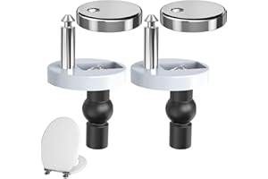 HLBKPX 2 Packs Toilet Seat Hinges Fixings, Quick Release Toilet Top Fix Blind Hole Fittings, Stainless Toilet Seat Fittings, Universal Toilet Seat Hinges for WC Toilet Blind Holes