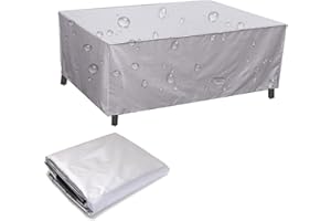 XIANGPEIFBH Housse Table de Jardin 105x105x105cm Argent Housse Table de Jardin Bâche de Protection Housse Table de Jardin Étanche Tissu Oxford Résistant au Vent imperméable coupe-vent et anti-UV Rectangulaire
