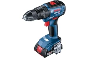 Bosch Professional system 18V: akumulatorowa wiertarko-wkrętarka udarowa GSB 18V-50 (2 akumulatory GBA 18V 5.0Ah, szybka ładowarka GAL 1880 CV, walizka L-BOXX)