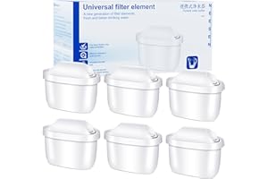 BREOILUTLE Wasserfilter Kartuschen, Ersatz für Brita® Maxtra+®, Filterkartuschen, Kompatibel mit Brita® Marella® Kanne, zur Reduzierung von Kesselstein, Verunreinigungen (6er-Pack)