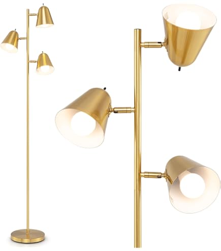 Lampadaire Double Tête Réglable HOMCOM - Abat-jour Verre Floral Doré, Douille E27 Max 40W (165cm) - 9