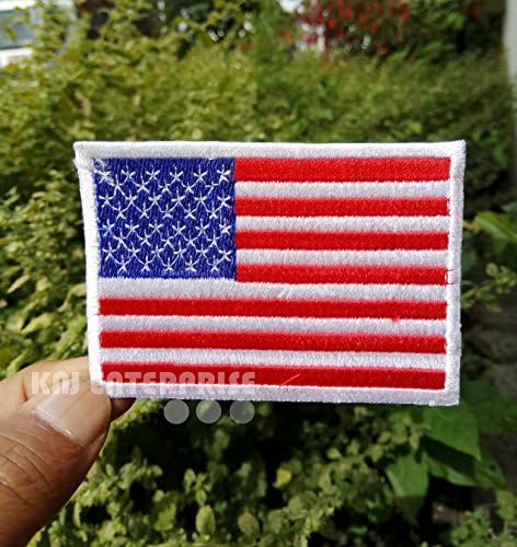 USA Flag patch with White Border High Quality | Iron on Patch | U.S Sew on Embroidered Patch | Iron badges for Clothes | Size: 8.5cm x 6cm Each