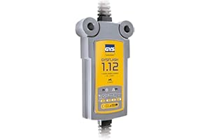 GYS - GYSFLASH 1.12 - Chargeur/Maintien de Charge - Inverter - 230V - Livre avec Pinces et Cosses de Connexion