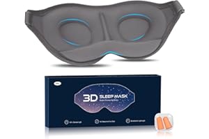 Aosun Sleep Mask, Eye Mask, Soft and Comfortable New 3D Blackout Sleep Eye Mask for Travel, Meditation, Sleep Masks for Men and Women (Grey)