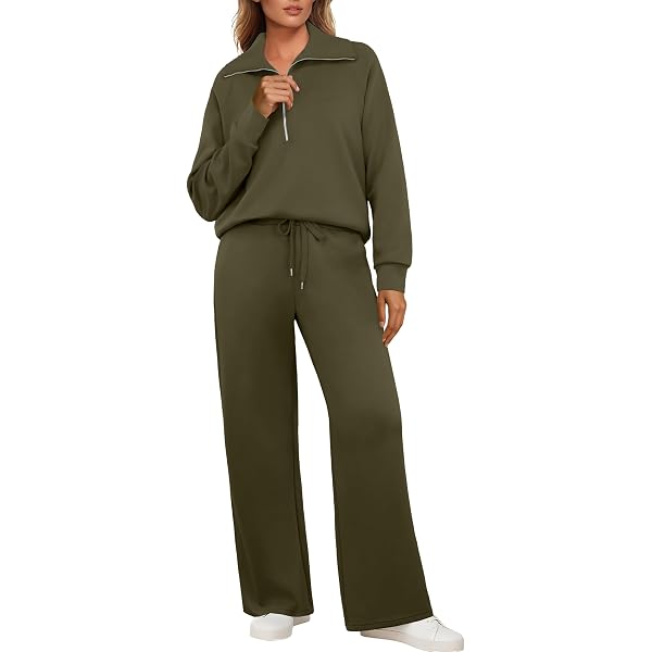 amropi Survêtement chaud pour femme avec sweat-shirt et pantalon de jogging, beige, XL amropi Survêtement chaud pour femme avec sweat-shirt et pantalon de jogging, beige, XL