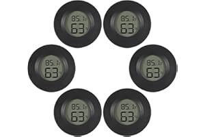 AITRIP 6PACK Mini Hygrometer Thermometer Digital LCD Monitor Indoor/Outdoor Humidity Meter Gauge Temperature for Humidifiers Dehumidifiers Greenhouse Reptile Plant Humidor Fahrenheit(℉) or Celsius(℃)
