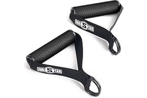 ‎INNSTAR INNSTAR Einhandgriff Kabelzug Griffe für Widerstandsbänder, Ideal für Home Gym Seilzug Fitness Kraftraining, Fitness Griffe Latzug Griff mit Heavy Duty D-Ring & Solid ABS