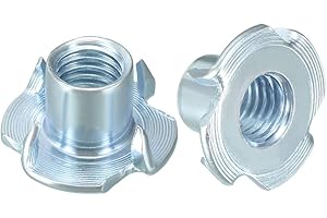 sourcing map M10 4 Pronged Tee Nut T-Nut for Table Legs Rock Climbing Wall Woodwork Holds Wood Cabinetry 20Pcs