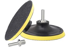 Mesee 2Pz 125mm Dischi Abrasivi Platorello Abrasivo M14 Pad di Levigatura con Gancio e Anello, Piastra di Supporto per Levigatura e Lucidatura per Trapano e Smerigliatrice Angolare