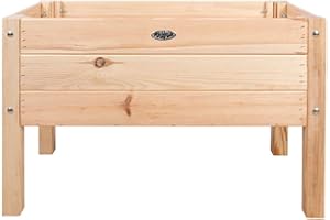 PFLANZEN-KÖLLE Pflanzen Kölle Jardinière surélevée pour Enfant avec Chiffon en Bois de pin Clair 78,5 x 40 x 50 cm