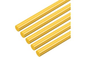 QUARKZMAN 5 Stück ABS Rundstab 10 x 500mm Acryl-Kunststoff, Massiv, Kunststoffstäbe für DIY Spielzeug Bau, Architekturmodellbau Gelb