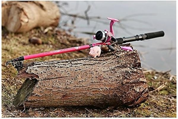 Matt Hayes Adventure Canne à pêche télescopique pour enfant avec moulinet Rose 1,8 m