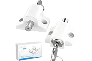 ESYNiC 2PZ Serrature per Finestre Scorrevoli con Chiavi Universali Paio Lucchetto di Sicurezza per Porta Scorrevole per Casa Scuola Catenaccio Limitatore di Apertura per Sicurezza Bambini - Bianco