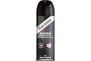 SIXYEAR Baranne Aérosol Raviveur Daim Noir | Protège, Ravive et Imperméabilise | Couleur Noir | Chaussures et Accessoires Cuir | Nubuck | 200 mL