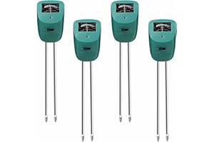 TFTEK 3 in 1 umidità del Suolo, Luce, Tester per PH, Kit di Attrezzi, Cura delle Piante per Giardino, Prato, Fattoria, Uso Interno ed Esterno, Senza batterie, Confezione da 4