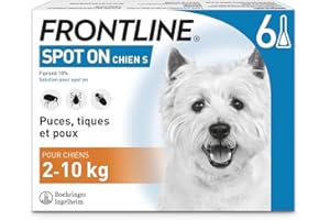 PET BAZAAR FRONTLINE Spot On Flea & Tick Treatment for Small Dogs (2-10 kg) - 6 Pipettes, Flea And Tick Treatment For Dogs