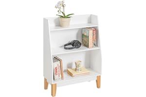 SoBuy Bibliothèque Étagère à Livres Étagère de Rangement pour Livres et Jouets Enfant, Porte-revues avec 3 étagères, 60x25x80 cm, KMB47-W