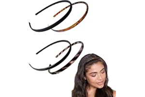 SJBAUTYO 4 Piezas Diademas de Plástico Liso Banda del Cabello de Dientes Diademas Delgadas DIY para Mujeres Niñas