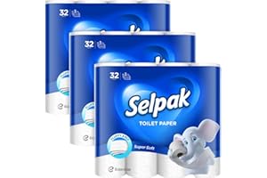 ‎SELPAK Selpak Toilettenpapier 3-lagig, 4480 Blatt Klopapier 100% reine Zellulose, Extra Weich und Stark, Toilet Paper, Wc Papier, 96 Rollen (3x32 Rollen)