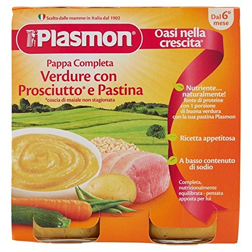Plasmon Pappa Verdure Pastina e Prosciutto 2x190g