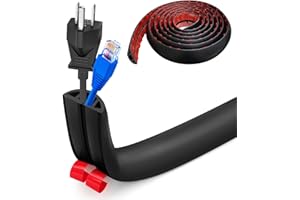 BUERPINKING Pont de câbles, petite goulotte de câbles, flexible, auto-adhésive, 5 m x 3 cm de large, cache-câbles pour tous les câbles d'alimentation, entrepôt, maison, bureau, noir