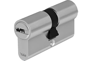 Yale Cilindro Europeo di alta sicurezza per serratura YC101KD354504N1 Nichelato, 35/45mm, Doppio, Frizionato, 4 Chiavi
