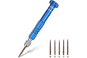 Mozeat Lens Mini Tournevis 5 en 1 Bleu - Kit d'Outils de Précision pour Réparation de Lunettes, Montres, Ordinateurs Portables et Appareils Électroniques - Fente Magnétique