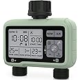 Kazeila Water Timer Irrigation System,2 Outlets Water Sprinkler Timer Lawn & Garden Watering Equipment/Automatic Watering System/IPX5 Waterproof/Child Lock Mode/Sprinklers for Lawns