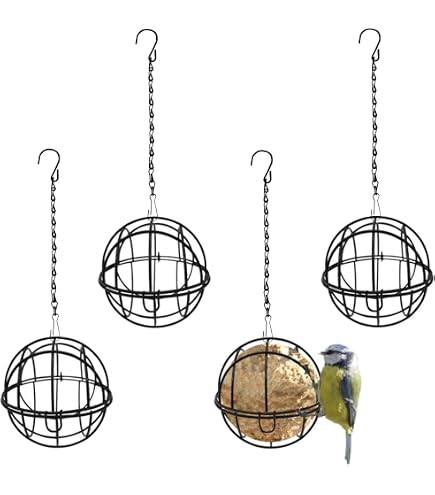 Support Pour Boules De Graisse En Bouleau Naturel - Mangeoire Pour Oiseaux, Certifié FSC, Dimensions 11x11x26 Cm