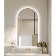 Lot De 2 Miroirs De Salle De Bain Avec LEDs Anti-buée - Arche Moderne ARCADI - 50x80 Cm - Livré Monté